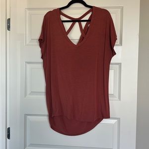Express - Terra Cotta/Orange VNeck Shirt